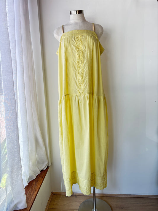 Flannel yellow maxi dress ~ size 4 (au 14)