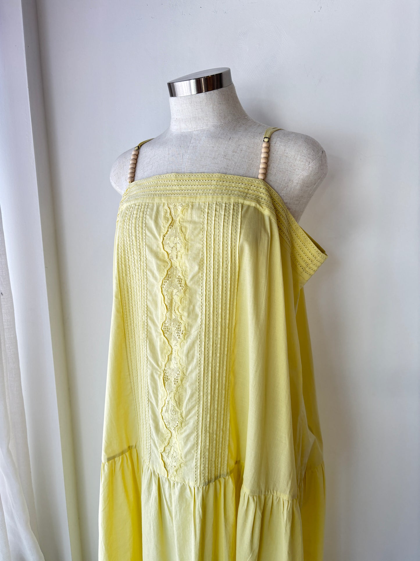 Flannel yellow maxi dress ~ size 4 (au 14)