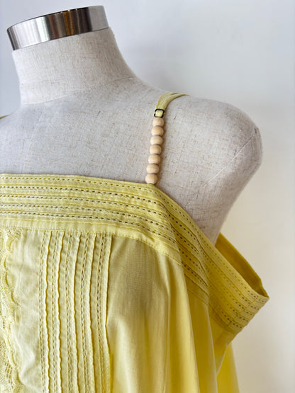 Flannel yellow maxi dress ~ size 4 (au 14)