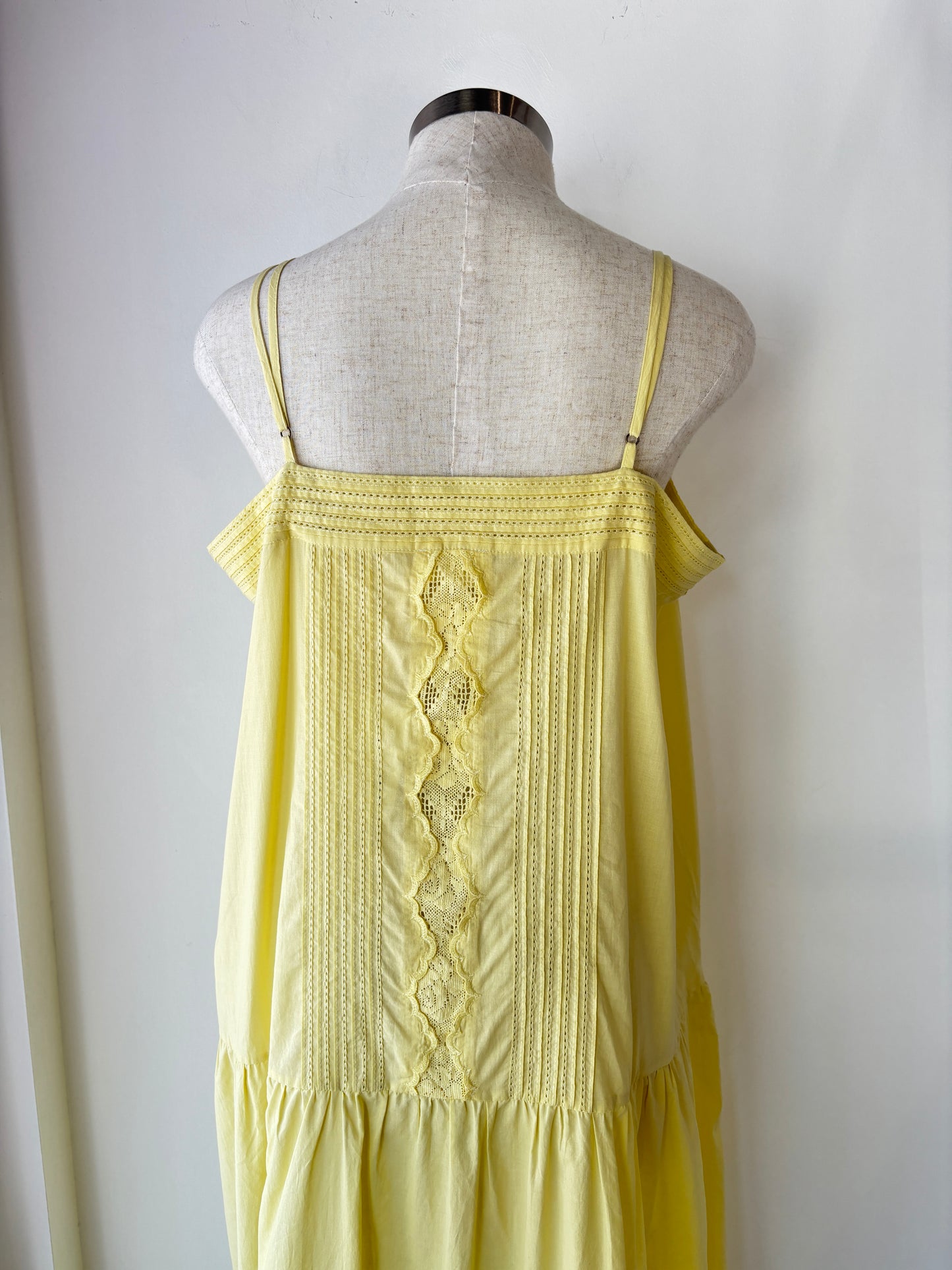 Flannel yellow maxi dress ~ size 4 (au 14)