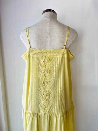 Flannel yellow maxi dress ~ size 4 (au 14)