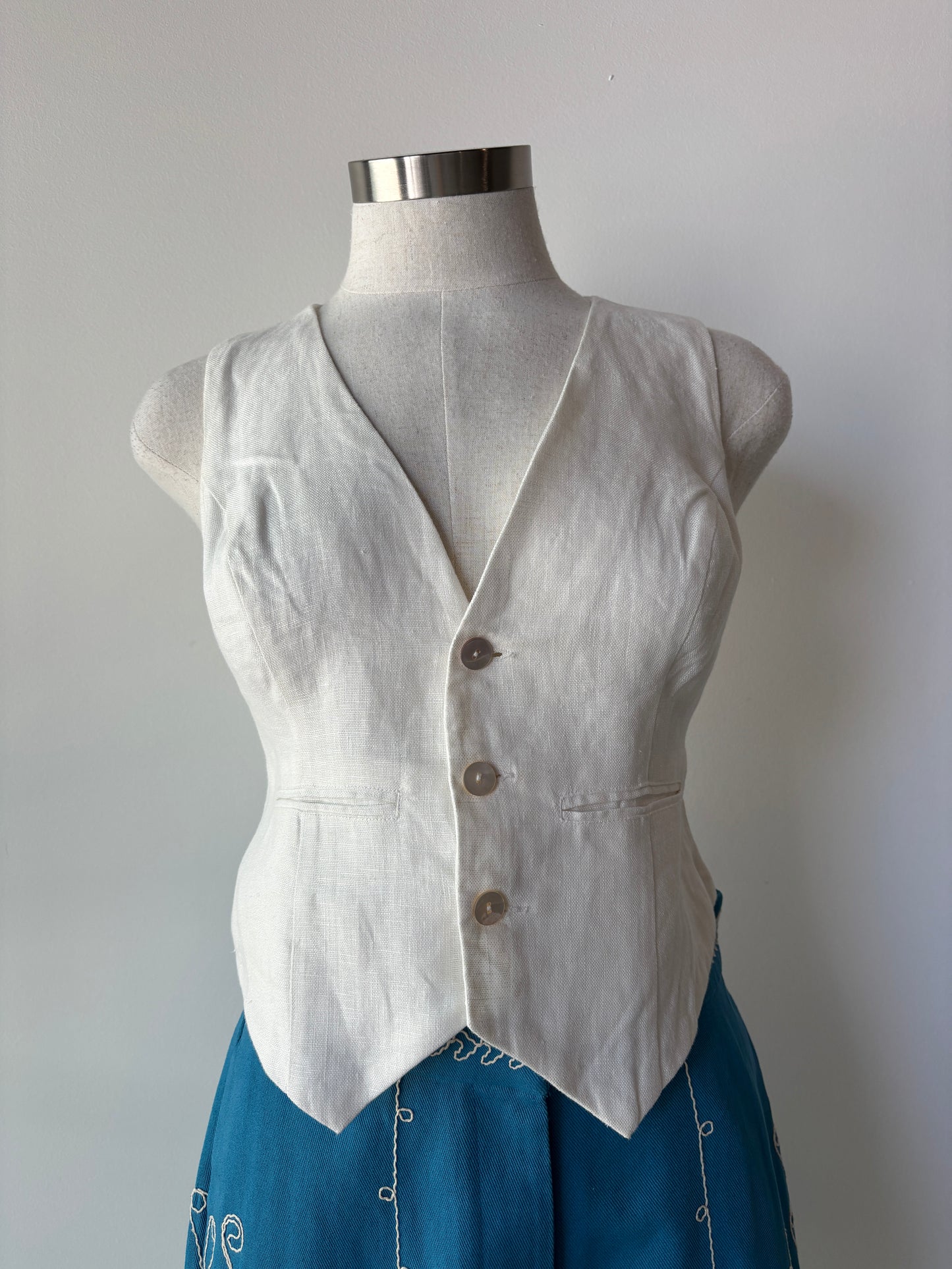 Flannel Linen Waistcoat ~ size 0 (au 8)