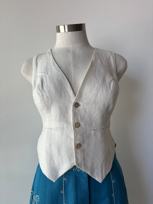 Flannel Linen Waistcoat ~ size 0 (au 8)