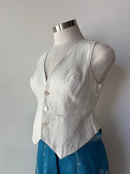 Flannel Linen Waistcoat ~ size 0 (au 8)