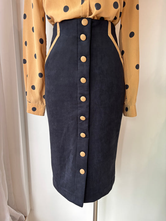 Once Was navy skirt ~ size 0 (au 6)