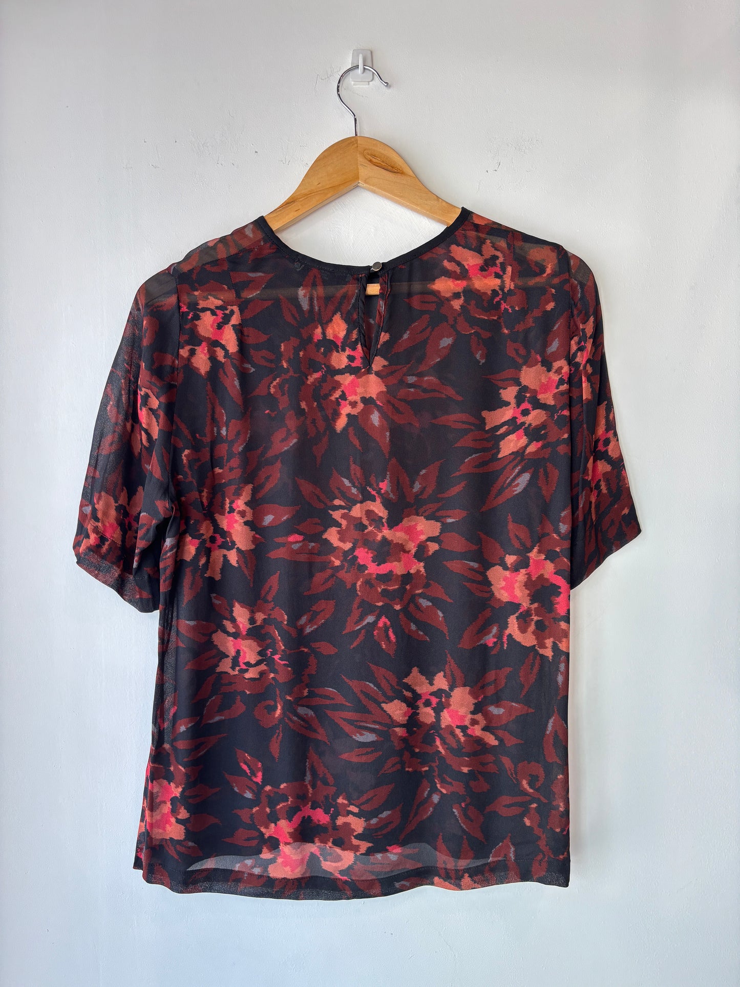Kate Sylvester sheer floral blouse ~ size 10