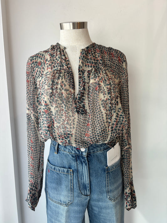 Isabel Marant silk blouse ~ size 42 (au 14)