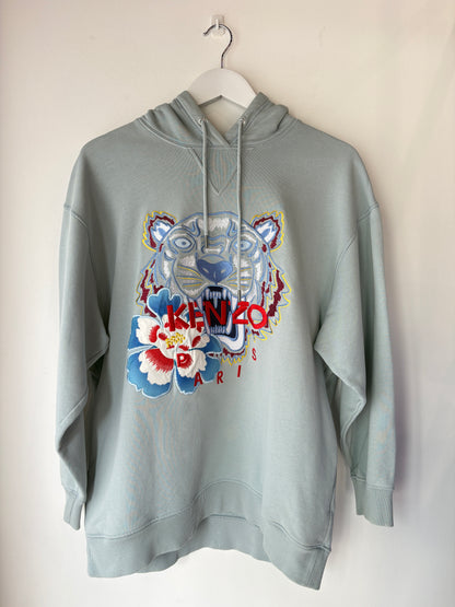 Kenzo Blue Logo Hooded Sweatshirt - Sz M