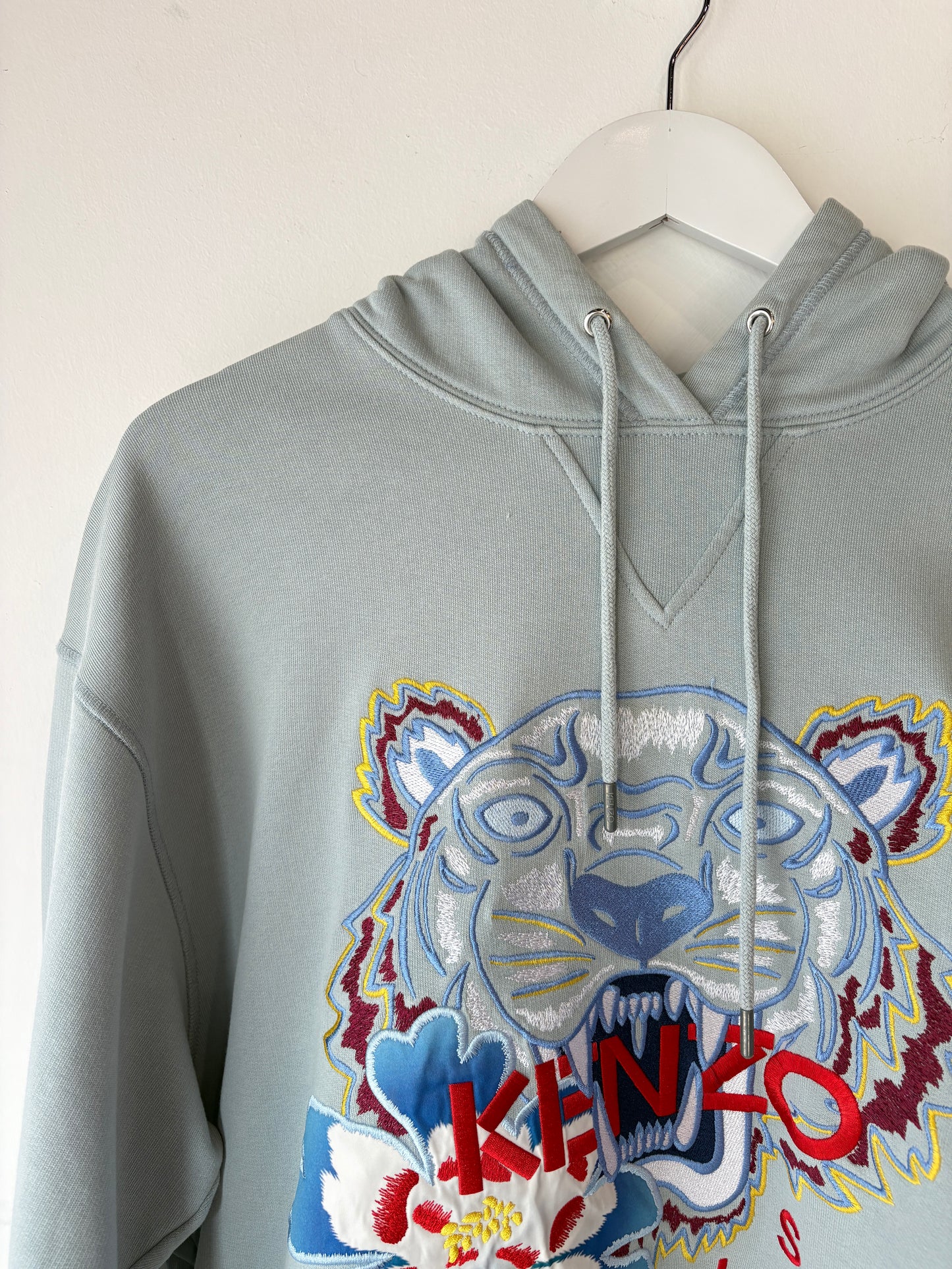 Kenzo Blue Logo Hooded Sweatshirt - Sz M