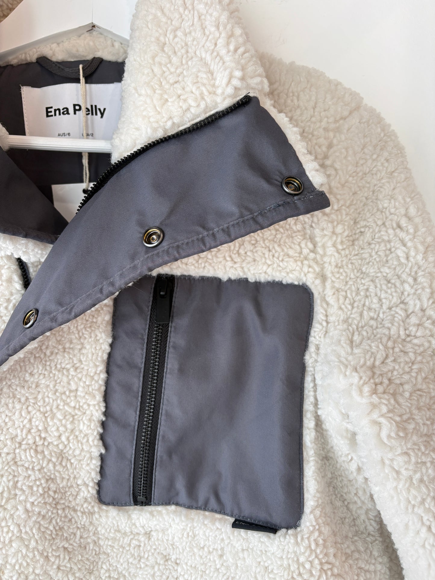 Ena Pelly Teddy Bomber Jacket - Sz 6