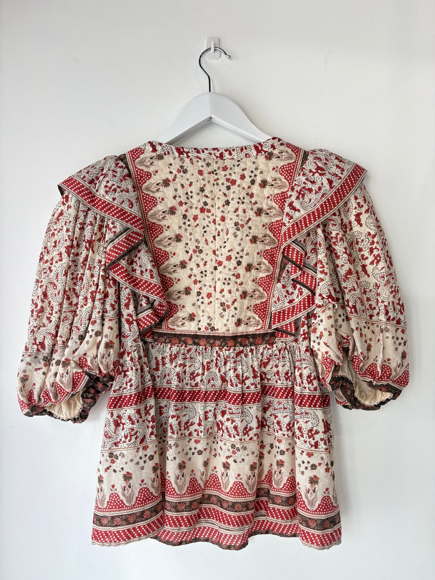 Sea New York 'Ivette' Cream Floral Top - Sz S