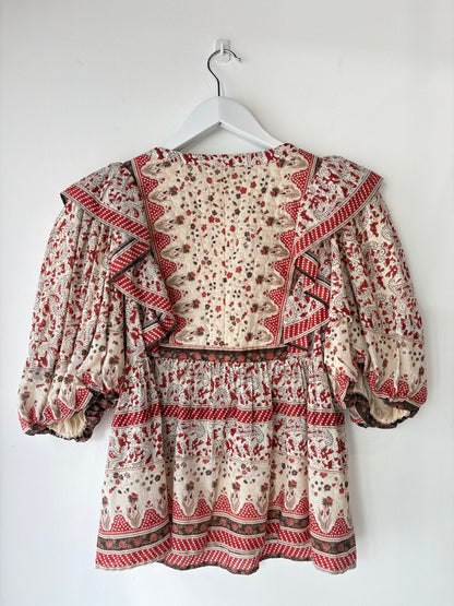 Sea New York 'Ivette' Cream Floral Top - Sz S