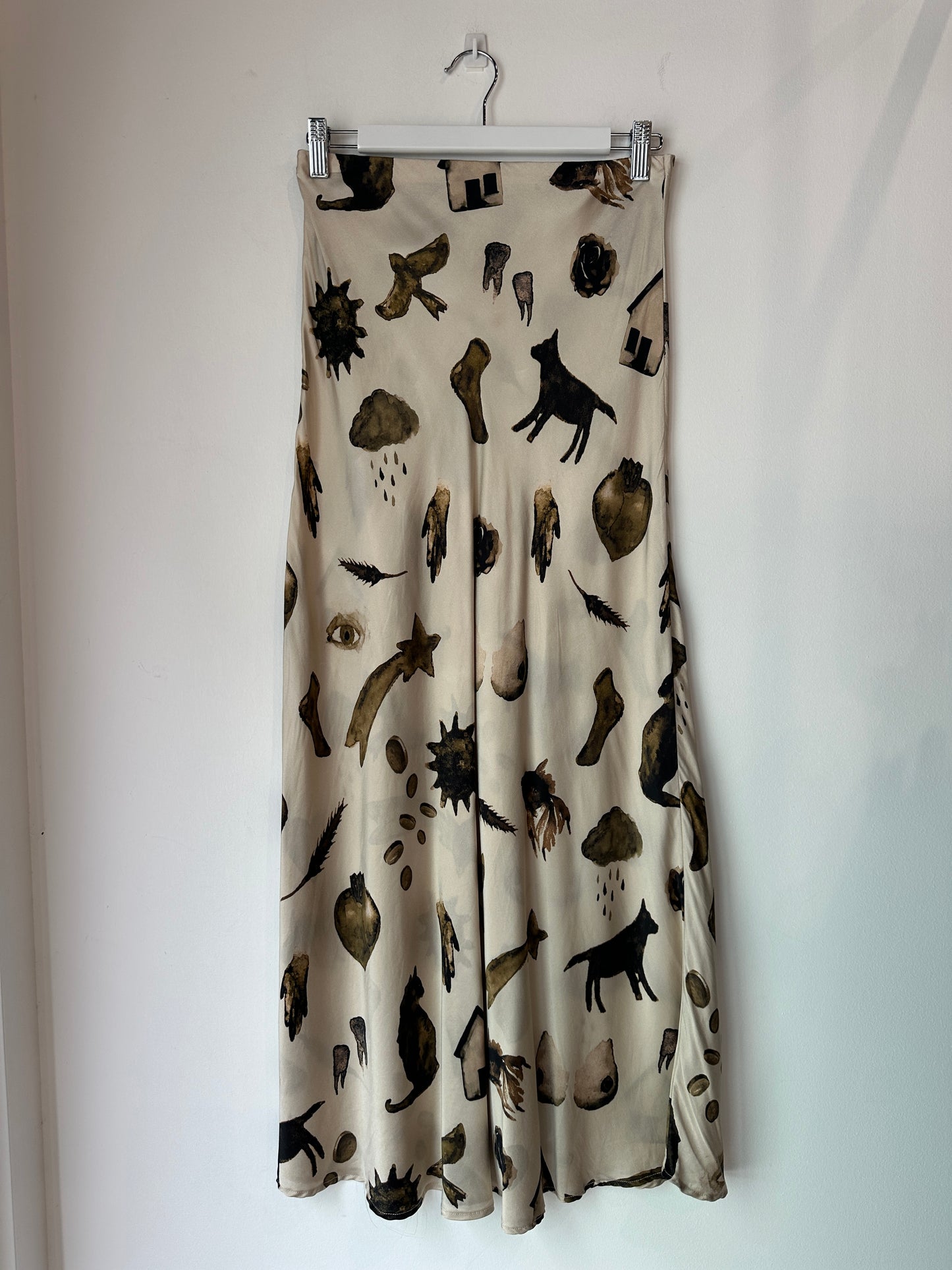 Silk Laundry Maxi Skirt ~ size Small