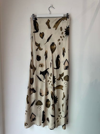Silk Laundry Maxi Skirt ~ size Small