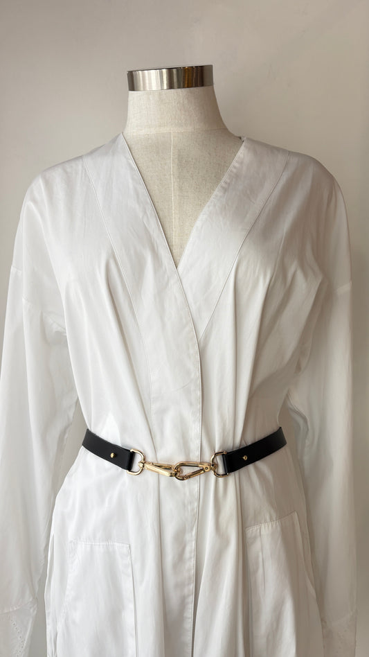 VIKTORIA & WOODS BLACK LEATHER BELT - SZ S/M