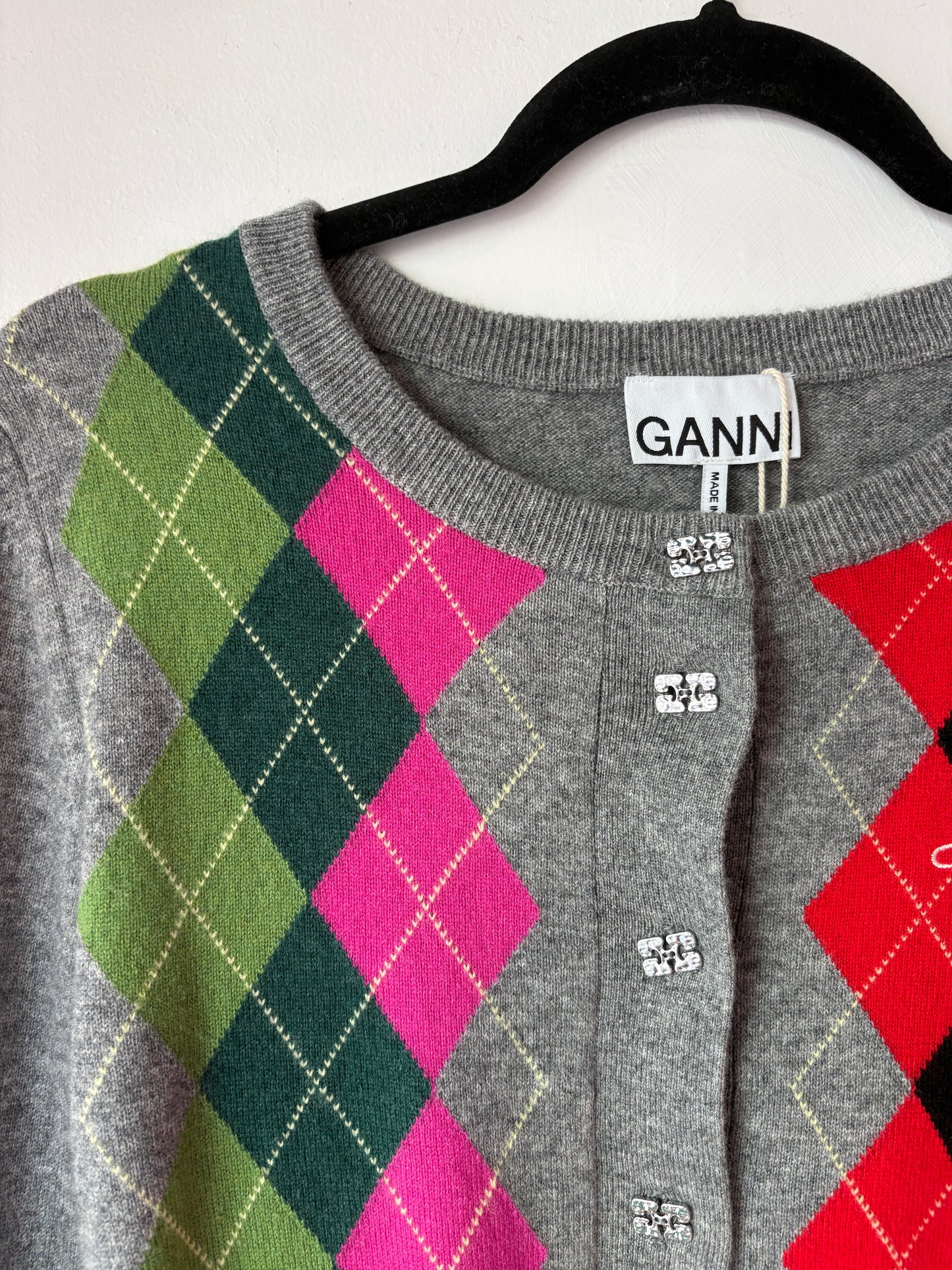 Ganni Argyle Cardigan ~ size Small