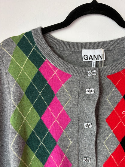 Ganni Argyle Cardigan ~ size Small