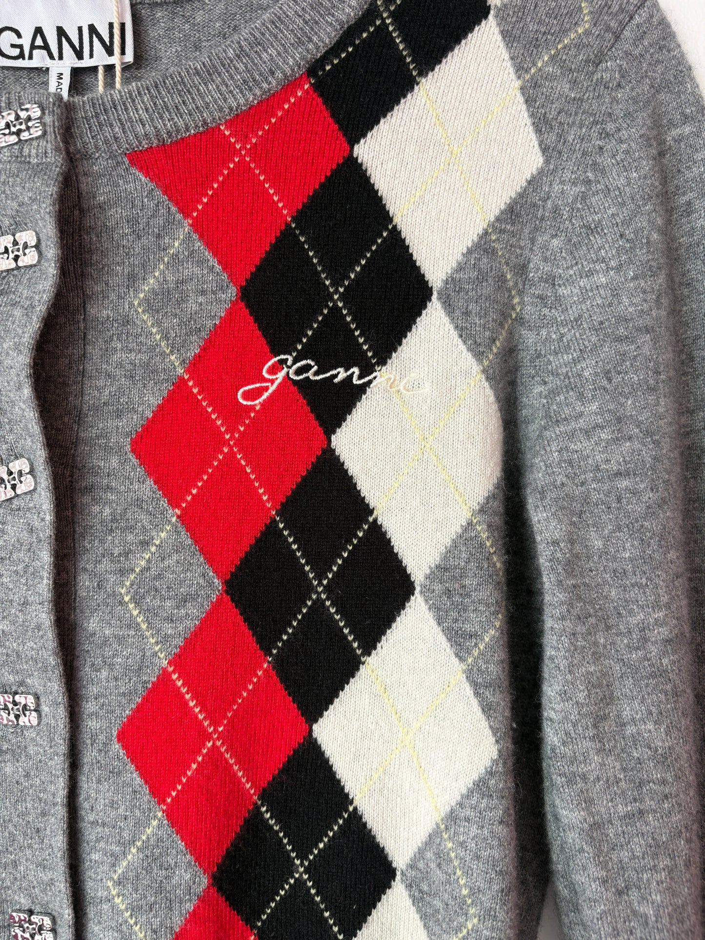 Ganni Argyle Cardigan ~ size Small