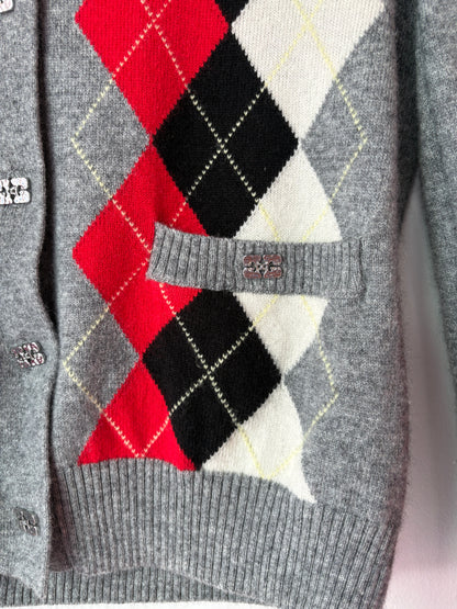 Ganni Argyle Cardigan ~ size Small