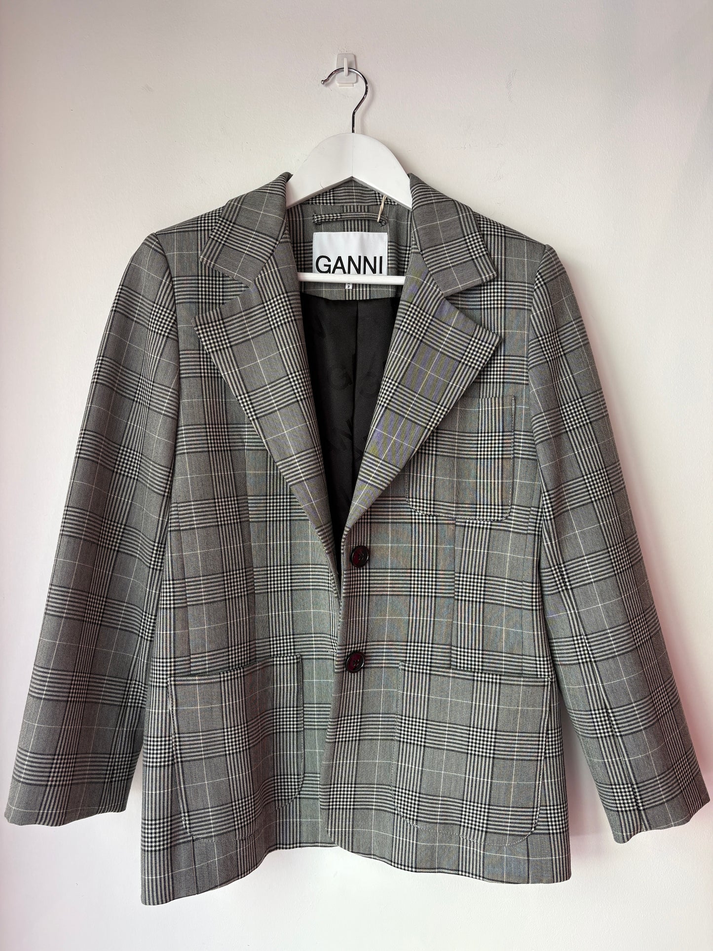 Ganni Check Blazer ~ size 36 (au 8)