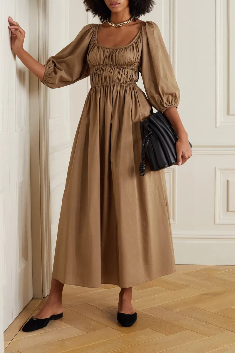 Matteau Gathered Midi Dress ~ size 3 (au 10)